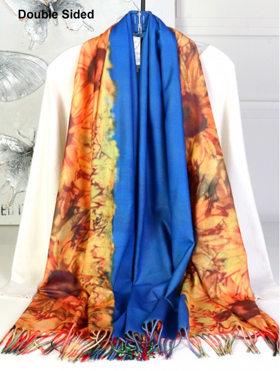 Double-sided Oil Painting Design Fashion Scarf